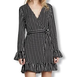 THE FIFTH LABEL OPHELIA STRIPE WRAP MINI DRESS NWOT SIZE MEDIUM